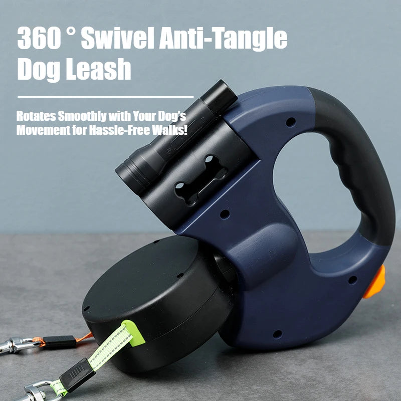 TwinGo™ – Dual Dog Retractable Harness with Anti-Tangle Clip